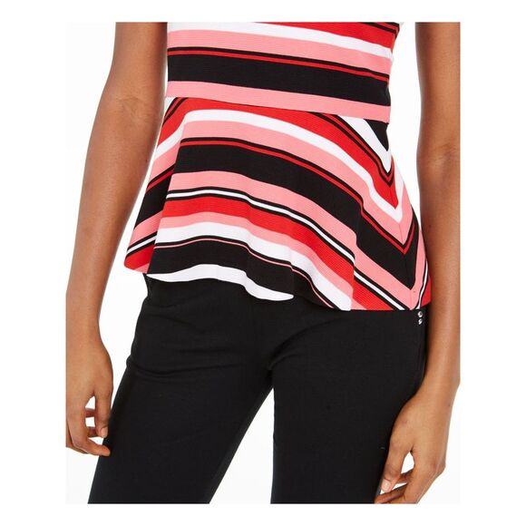 MICHAEL KORS Womens Sleeveless Crew Neck Peplum Top - Picture 3 of 4